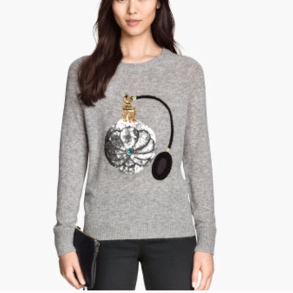 H&M Sweaters - H&M sequin perfume bottle sweater
